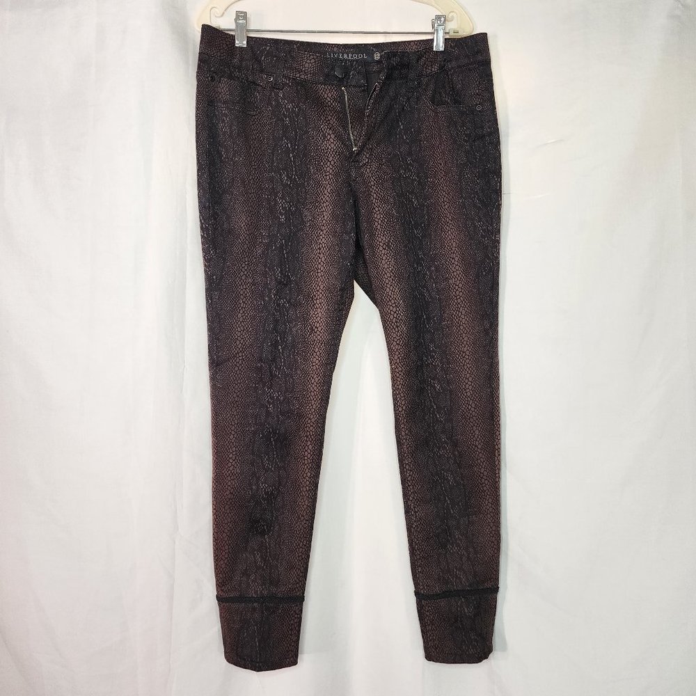 Liverpool Jeans Company Womens Jeans Size 12 Brown Snake Print Let It Be song